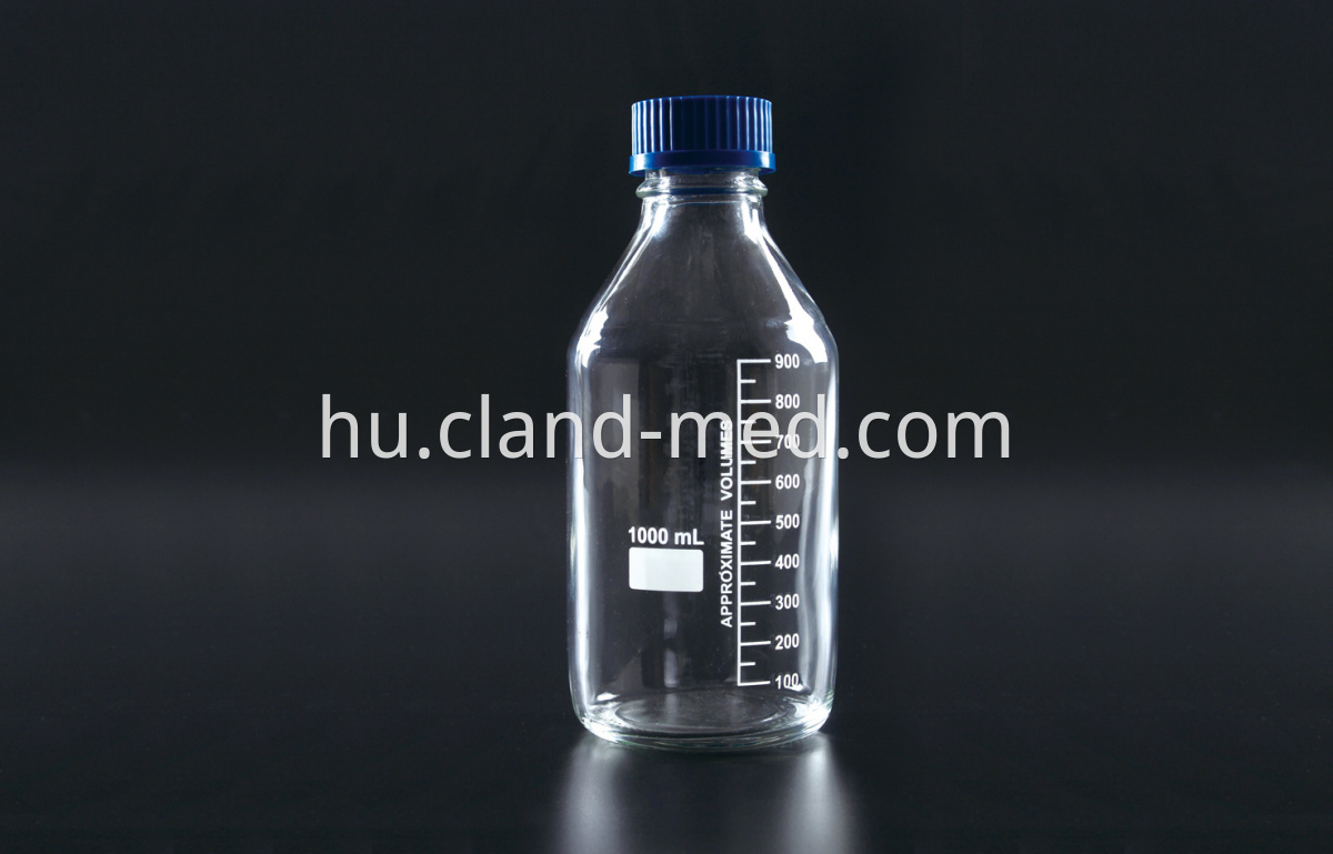 1408 Reagent Bottle (Media Bottle) with Plastic Blue Screw Cap,Clear